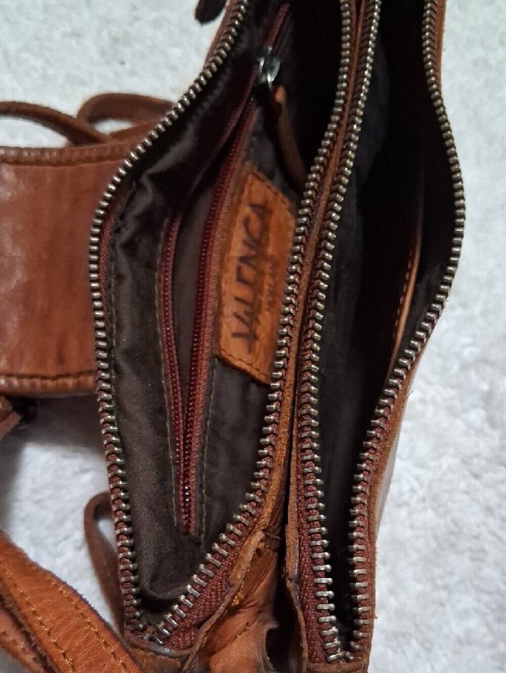 Woven Flap Crossbody Bag in Cognac Brown - Picture 4 of 8